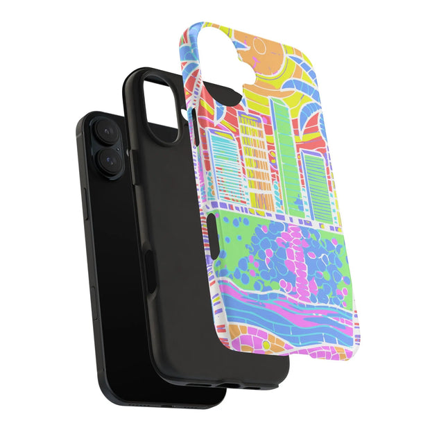 South Beach Miami Mosaic Art Tough Phone Case LavenderCeleste