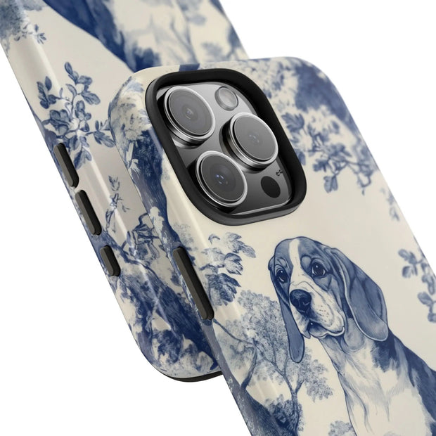 Blue Toile Beagle Country Scenic Tough Phone Case LavenderCeleste