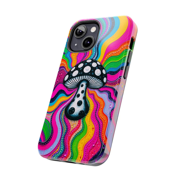 Psychedelic Rainbow Mushroom Art – Trippy Tough Case Printify