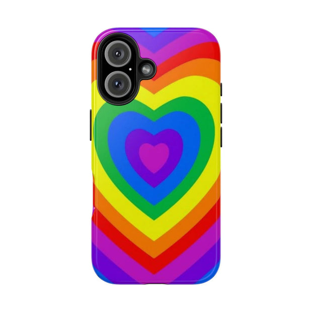 Pride Rainbow Heart Tough Phone Case LavenderCeleste