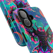 Mothman Tough Phone Case – Psychedelic Neon Cryptid Aesthetic - LavenderCeleste