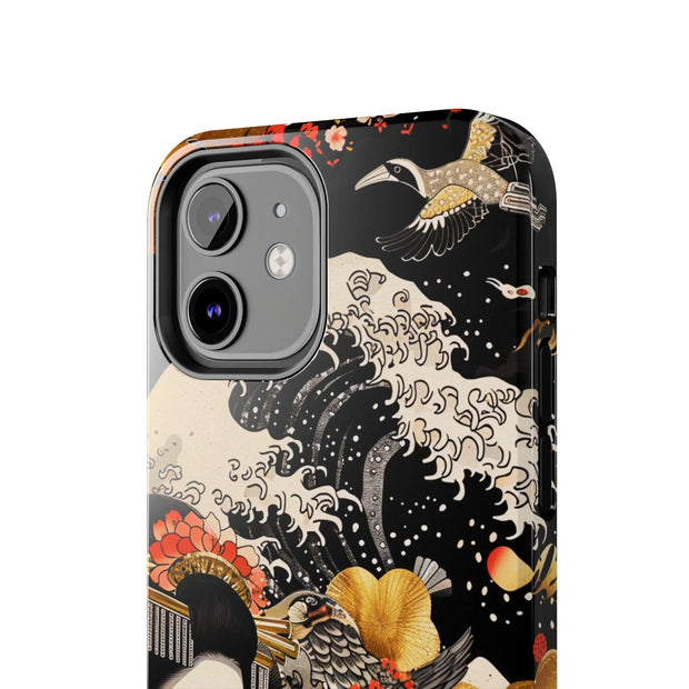 Golden Geisha Wave Japanese Art Tough Phone Case