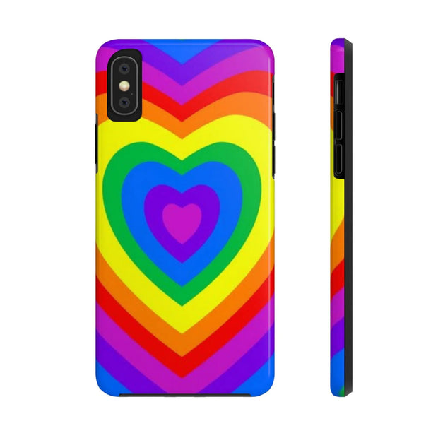 Pride Rainbow Heart Tough Phone Case LavenderCeleste