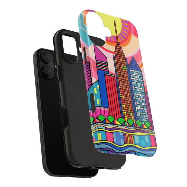 Tulsa Oklahoma Retro Pop Skyline Tough Phone Case LavenderCeleste
