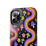 Groovy Mushroom Rainbow Tough Phone Case LavenderCeleste