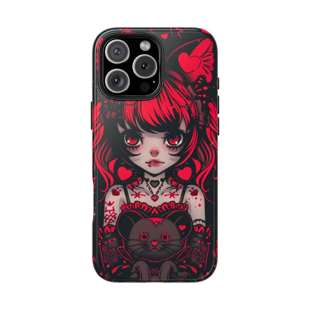 Kawaii Gothpunk Red Heart Tough Phone Case
