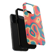 Retro Coral Abstract Mid-Century Tough Phone Case LavenderCeleste