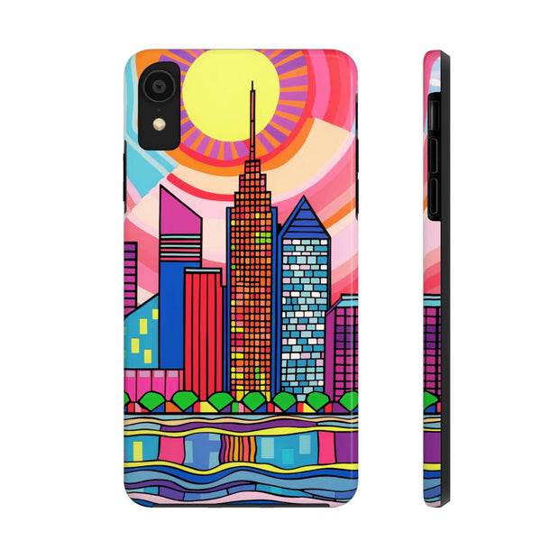 Tulsa Oklahoma Retro Pop Skyline Tough Phone Case LavenderCeleste