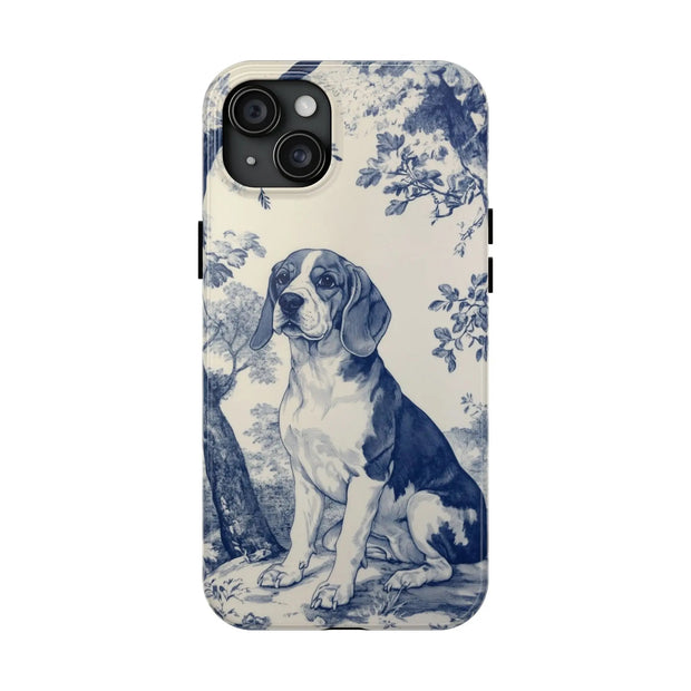 Blue Toile Beagle Country Scenic Tough Phone Case LavenderCeleste