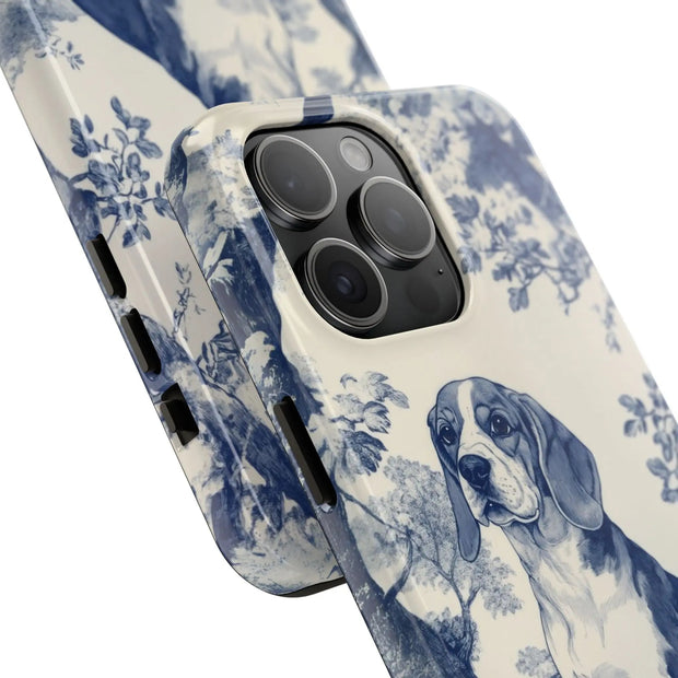 Blue Toile Beagle Country Scenic Tough Phone Case LavenderCeleste
