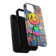 Rainbow Graffiti Smiley Tough Phone Case LavenderCeleste