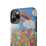 Rainbow Tulip Field Tough Phone Case LavenderCeleste