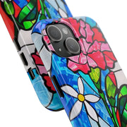 January Carnation Stained Glass Birth Flower Tough Phone Case