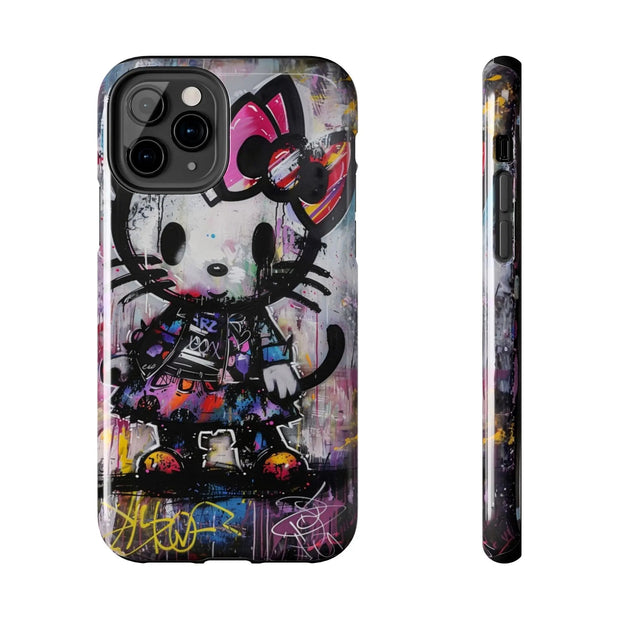 Goth Street Cat Pop Art Graffiti Tough Phone Case LavenderCeleste