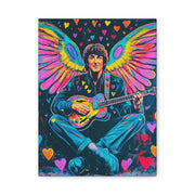 Psychedelic Guitar Angel Matte Canvas Art LavenderCeleste