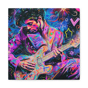 Electric Purple Guitar Legend Matte Canvas Art Printify