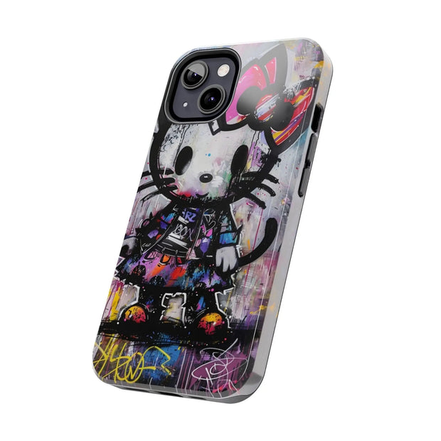 Goth Street Cat Pop Art Graffiti Tough Phone Case LavenderCeleste