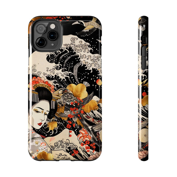 Golden Geisha Wave Japanese Art Tough Phone Case