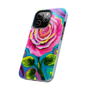 Vibrant Pink Rose Abstract Tough Phone Case LavenderCeleste