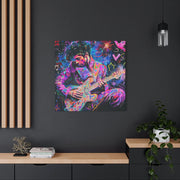 Electric Purple Guitar Legend Matte Canvas Art LavenderCeleste