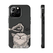 Skeleton Scratch Cat Gothic Humor Tough Phone Case LavenderCeleste