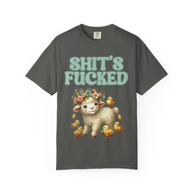 Shit’s Fucked Cute Lamb Comfort Colors T-Shirt LavenderCeleste