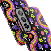 Groovy Mushroom Rainbow Tough Phone Case LavenderCeleste