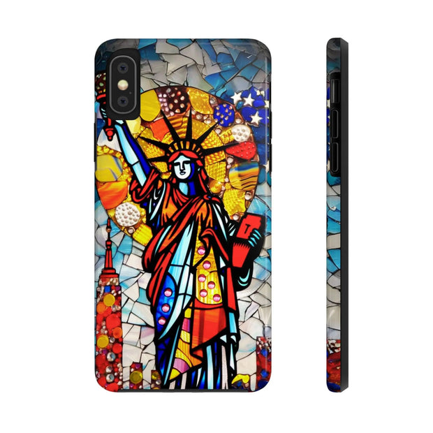 Statue of Liberty Mosaic Art Tough Phone Case LavenderCeleste