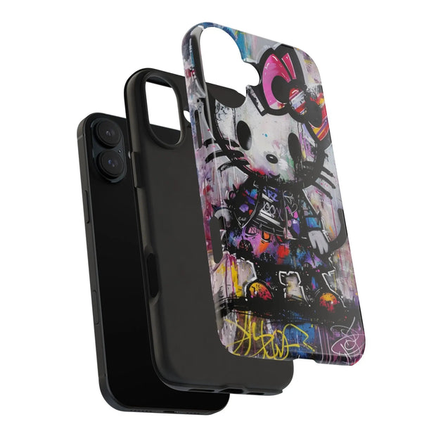 Goth Street Cat Pop Art Graffiti Tough Phone Case LavenderCeleste