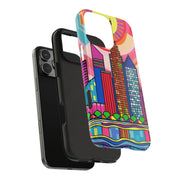 Tulsa Oklahoma Retro Pop Skyline Tough Phone Case LavenderCeleste