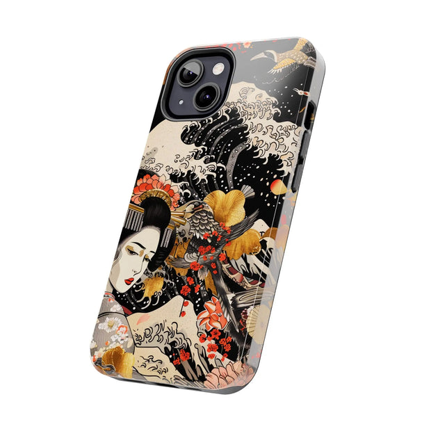 Golden Geisha Wave Japanese Art Tough Phone Case