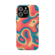 Retro Coral Abstract Mid-Century Tough Phone Case LavenderCeleste