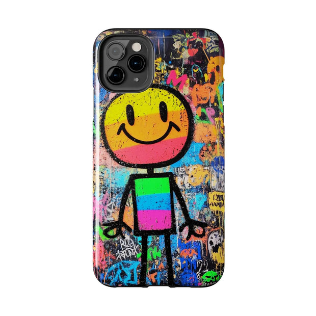 Rainbow Graffiti Smiley Tough Phone Case LavenderCeleste