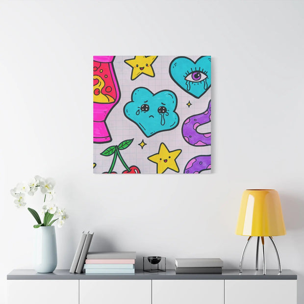 Kawaii Lava Lamp Sad Cloud Snake Matte Canvas Print LavenderCeleste
