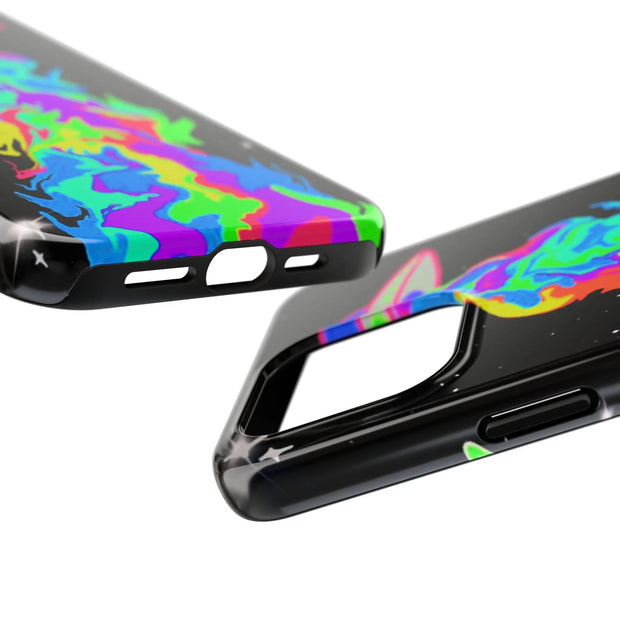Psychedelic Neon UFO Abduction Tough Phone Case LavenderCeleste