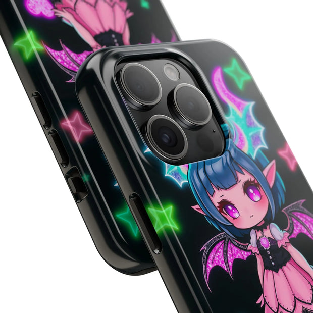 Kawaii Gothic Succubus Neon Heart Tough Phone Case