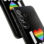 I Love Boys Pride Tough Phone Case – LGBTQ+ Rainbow Heart Design