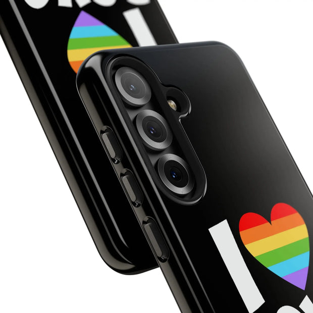 I Love Boys Pride Tough Phone Case – LGBTQ+ Rainbow Heart Design