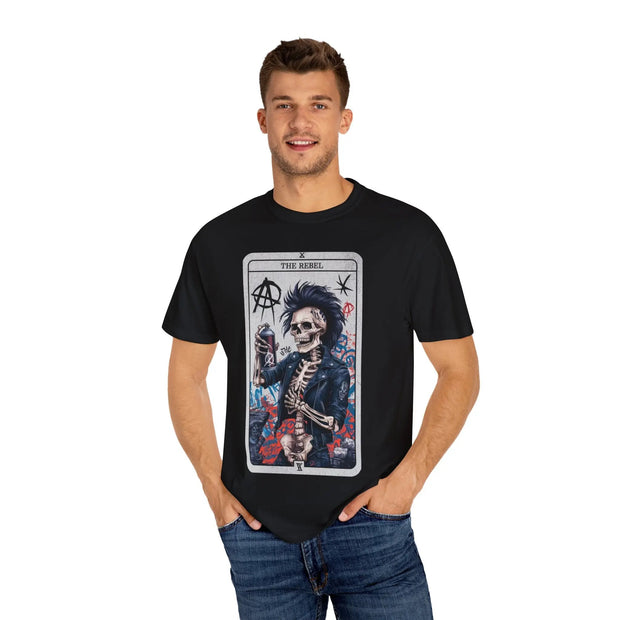 The Rebel Skeleton Tarot Punk Comfort Colors Tee LavenderCeleste