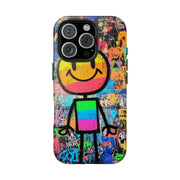 Rainbow Graffiti Smiley Tough Phone Case LavenderCeleste