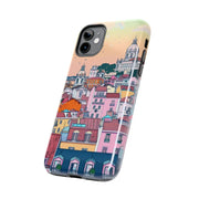 Lisbon Portugal Tough Phone Case – Pastel City Skyline Aesthetic