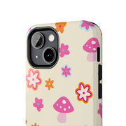 Retro Mushroom Flower Power Tough Phone Case LavenderCeleste