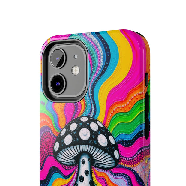 Psychedelic Rainbow Mushroom Art – Trippy Tough Case Printify