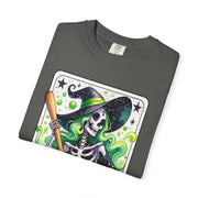 The Shit Stirrer Witch Skeleton Comfort Colors Tee LavenderCeleste