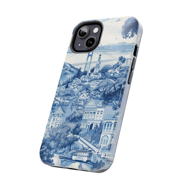 San Francisco Toile de Jouy Scenic Tough Phone Case LavenderCeleste