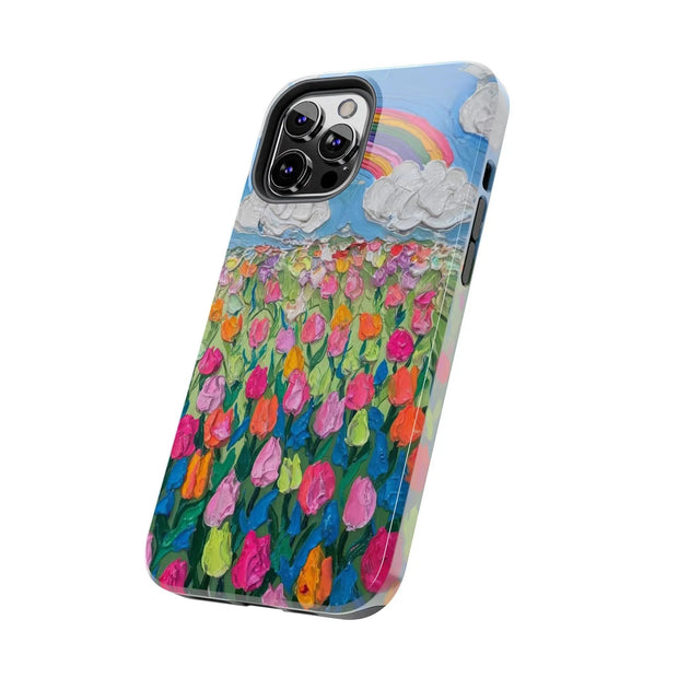 Rainbow Tulip Field Tough Phone Case LavenderCeleste