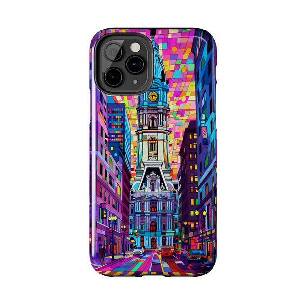 Philadelphia Pop Art Skyline Tough Phone Case LavenderCeleste
