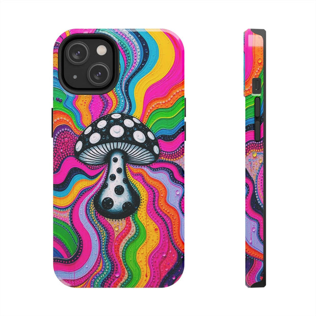 Psychedelic Rainbow Mushroom Art – Trippy Tough Case Printify
