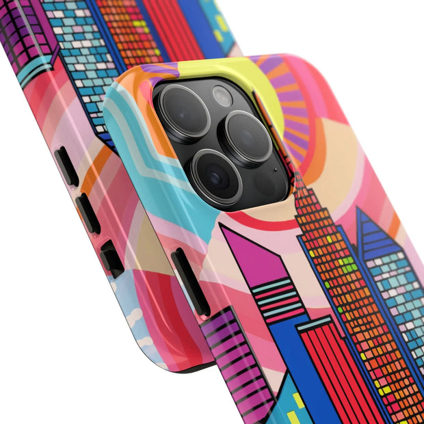 Tulsa Oklahoma Retro Pop Skyline Tough Phone Case LavenderCeleste