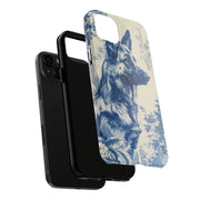 Blue Toile German Shepherd Scenic Tough Phone Case LavenderCeleste